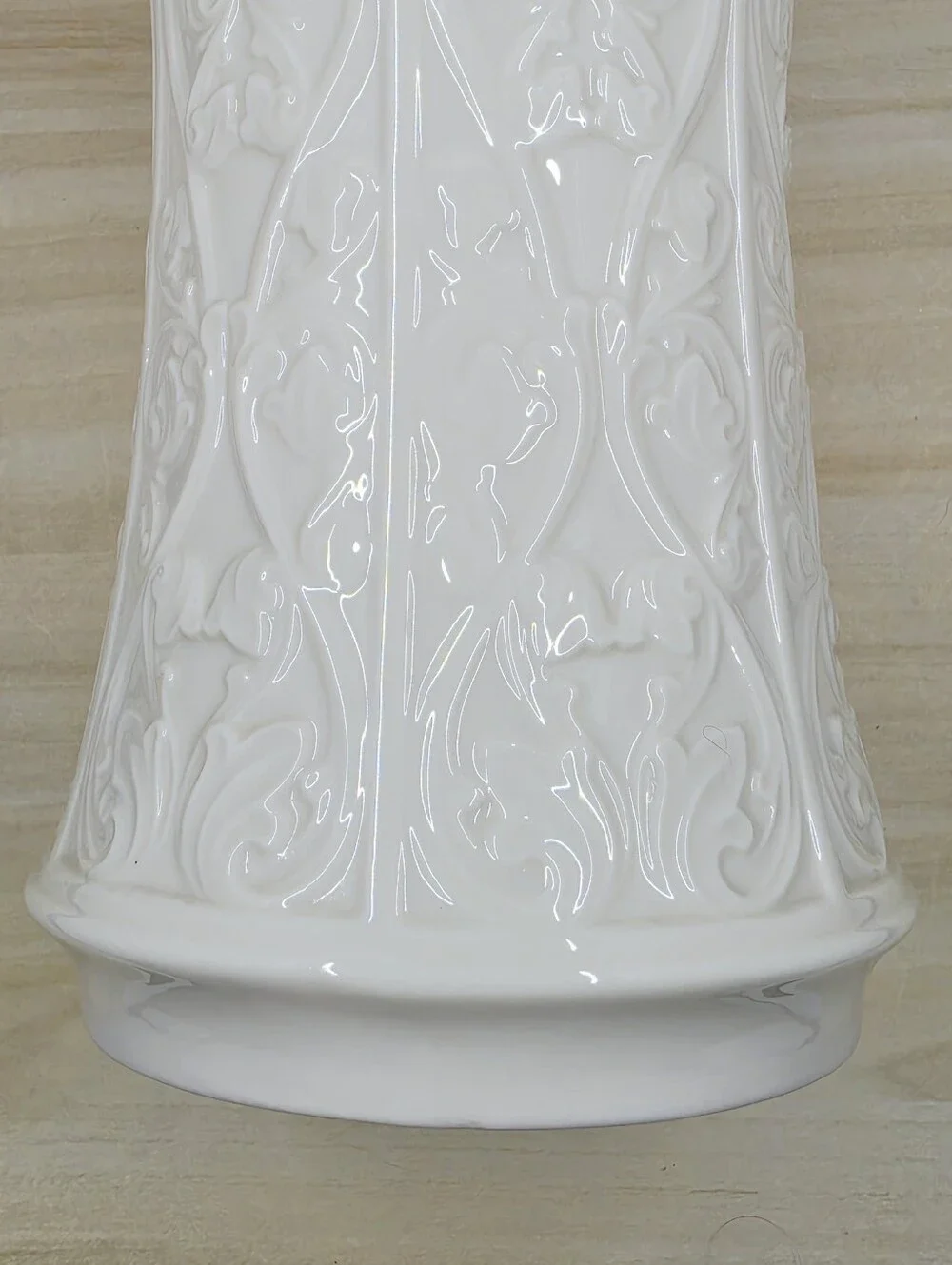 Lenox Wentworth Collection Vase Large Cream Embossed Vines USA Retired Porcelain